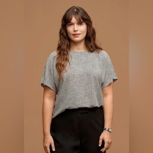 Anne Klein Plus Size Rambling Dot Bateu Blouse